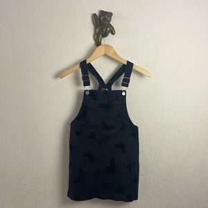 Art Class Black denim overall dress black with velvet butterflies girls medium